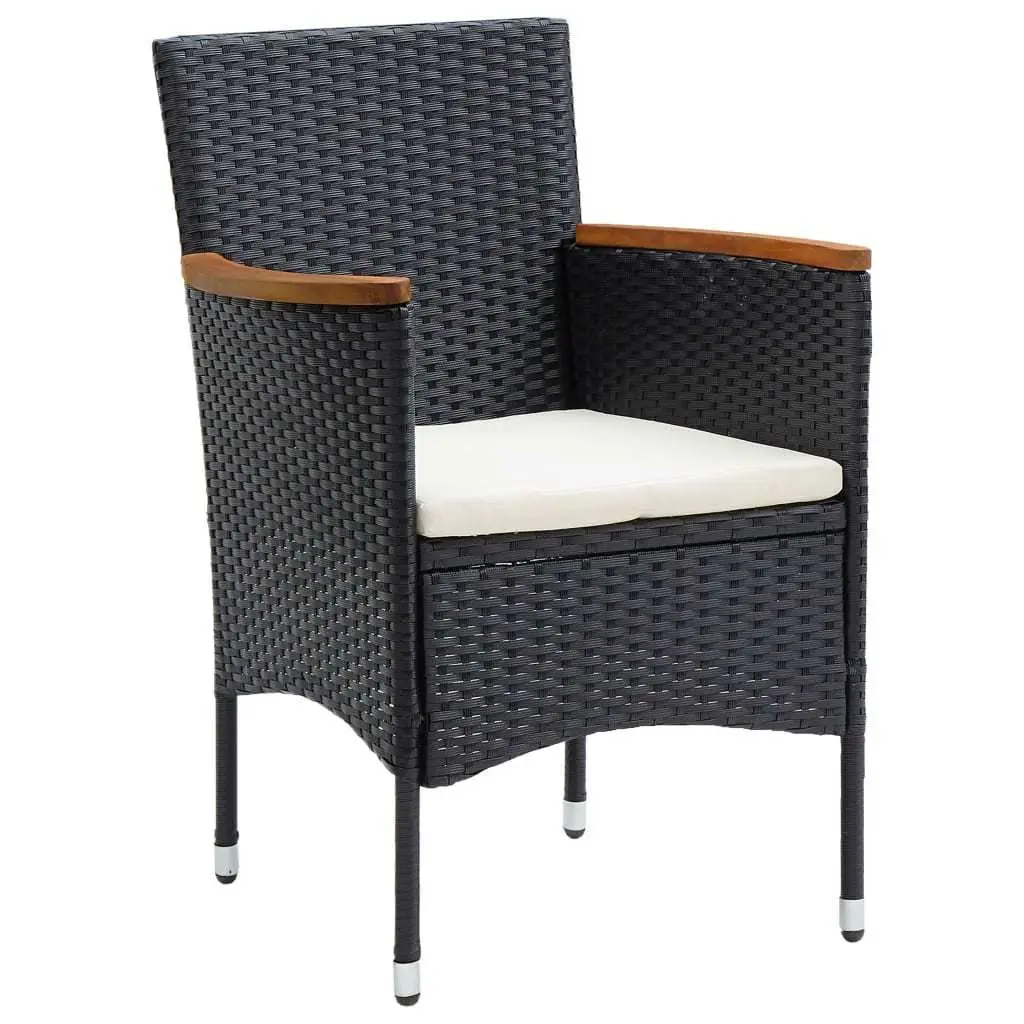 5 Piece Garden Dining Set Outdoor Patio Furniture with Cushions Poly Rattan
