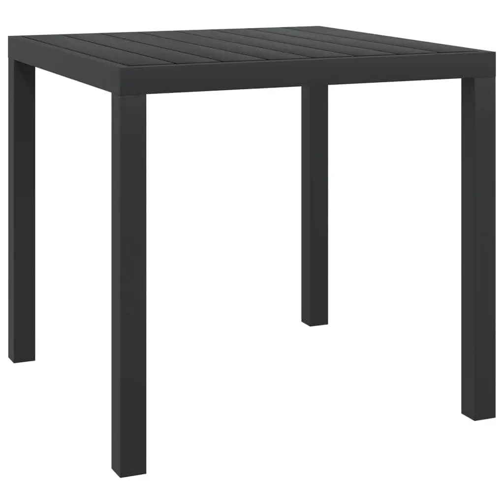 Outdoor Dining Set 3 Piece Garden Furniture PE Rattan Table and Cushioned Chairs Black