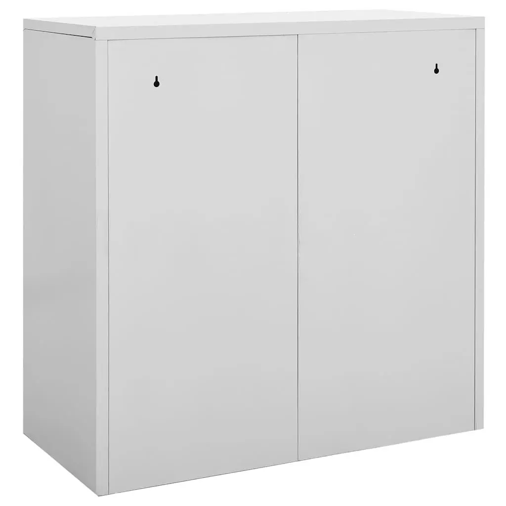 Locker Cabinet Lockable Storage 2 Piece Set Grey Steel Organiser Office School Bedroom