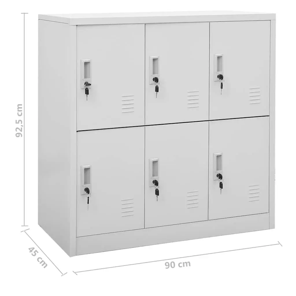 Locker Cabinet Lockable Storage 2 Piece Set Grey Steel Organiser Office School Bedroom