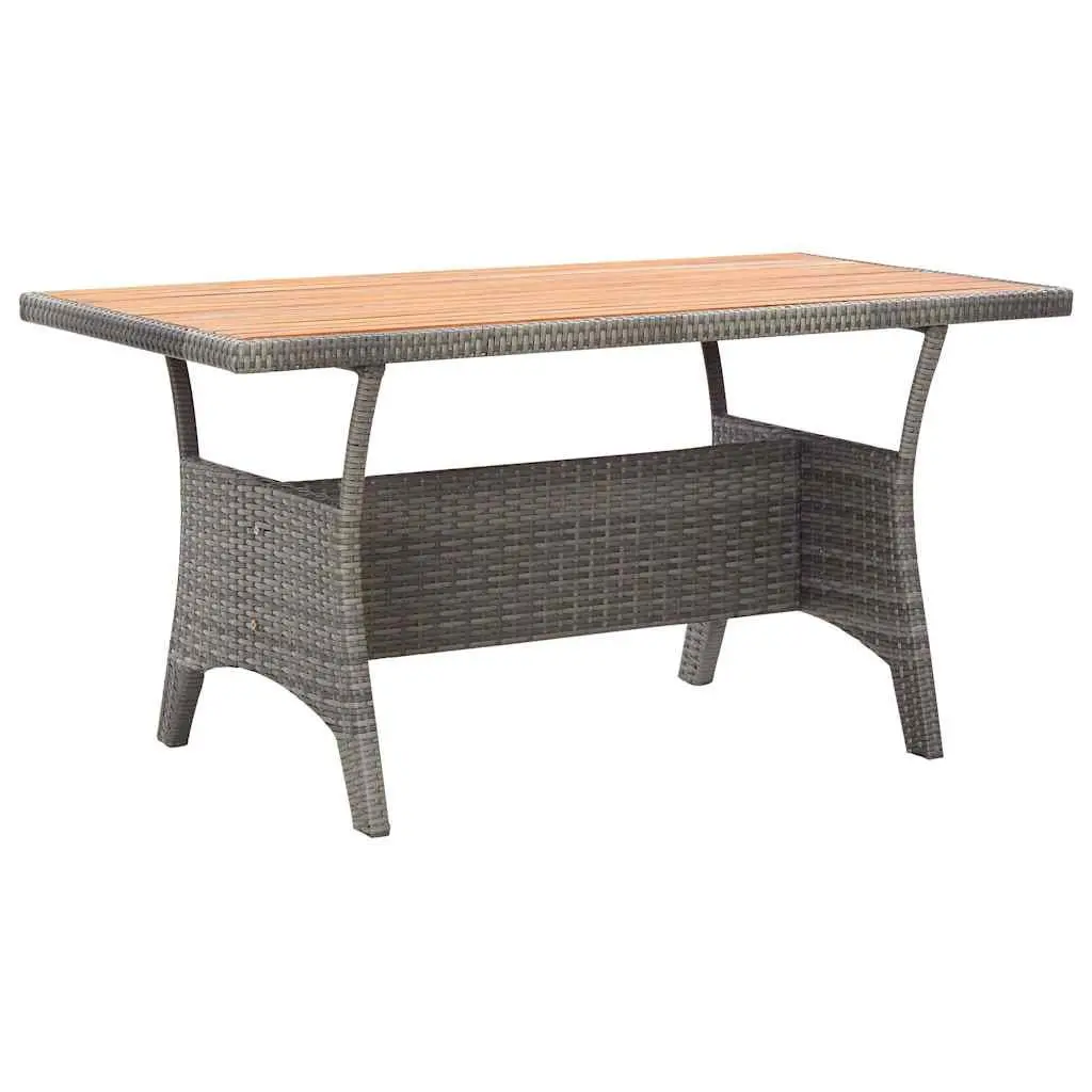 Garden Dining Set 3 Piece Outdoor Patio Furniture Poly Rattan Steel Frame Grey