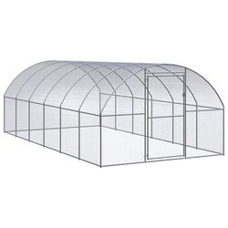 Outdoor Chicken Coop 3x6x2 m Galvanised Steel Small Animal Enclosure Run