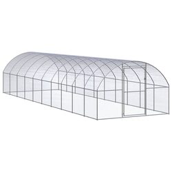 Outdoor Chicken Coop 3x10x2 m Galvanised Steel Enclosure Run Poultry Ducks