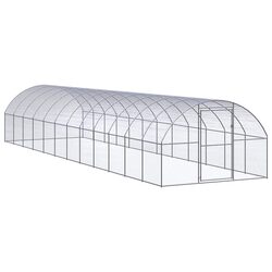 Outdoor Chicken Coop 3x12x2m Galvanised Steel Enclosure Run Poultry Ducks Hens