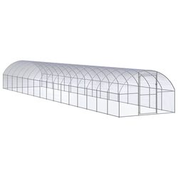 Outdoor Chicken Coop 3x16x2m Galvanised Steel Poultry Enclosure Run Cage