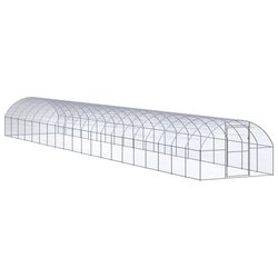 Outdoor Chicken Coop Run Enclosure 3x20x2m Galvanised Steel Wire Mesh Poultry