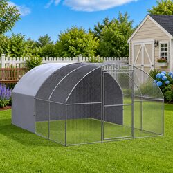 Outdoor Chicken Coop 3x4x2m Galvanised Steel Poultry Enclosure Run Pen Cage