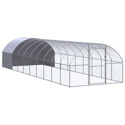 Outdoor Chicken Coop 3x10x2m Galvanised Steel Poultry Run Enclosure Ducks Hens