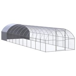 Outdoor Chicken Coop 3x12x2m Galvanised Steel Enclosure Run Poultry Duck House