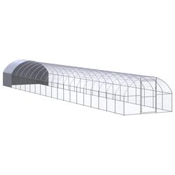 Outdoor Chicken Coop 3x20x2m Galvanised Steel Poultry Run Enclosure Small
