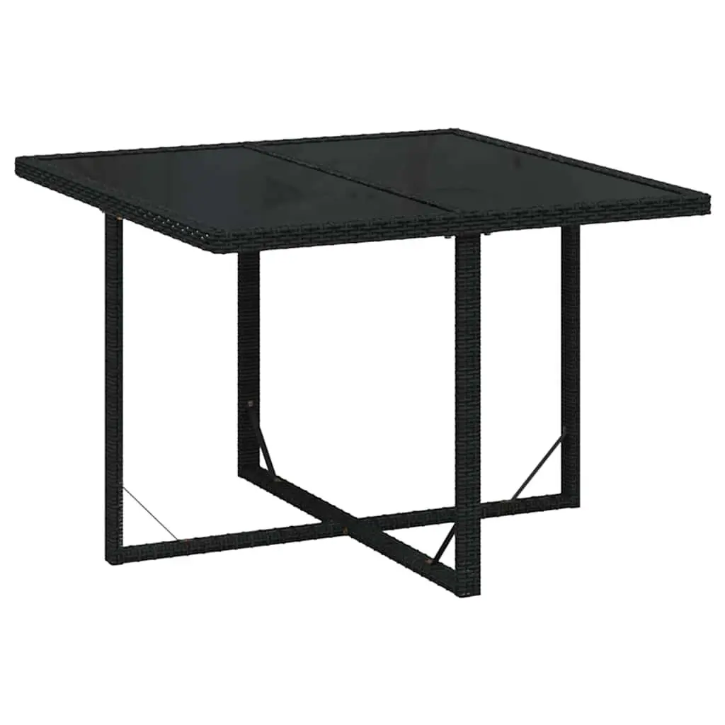 Outdoor Dining Set 9 Piece Garden Furniture Weather-resistant PE Rattan Black with Cushions