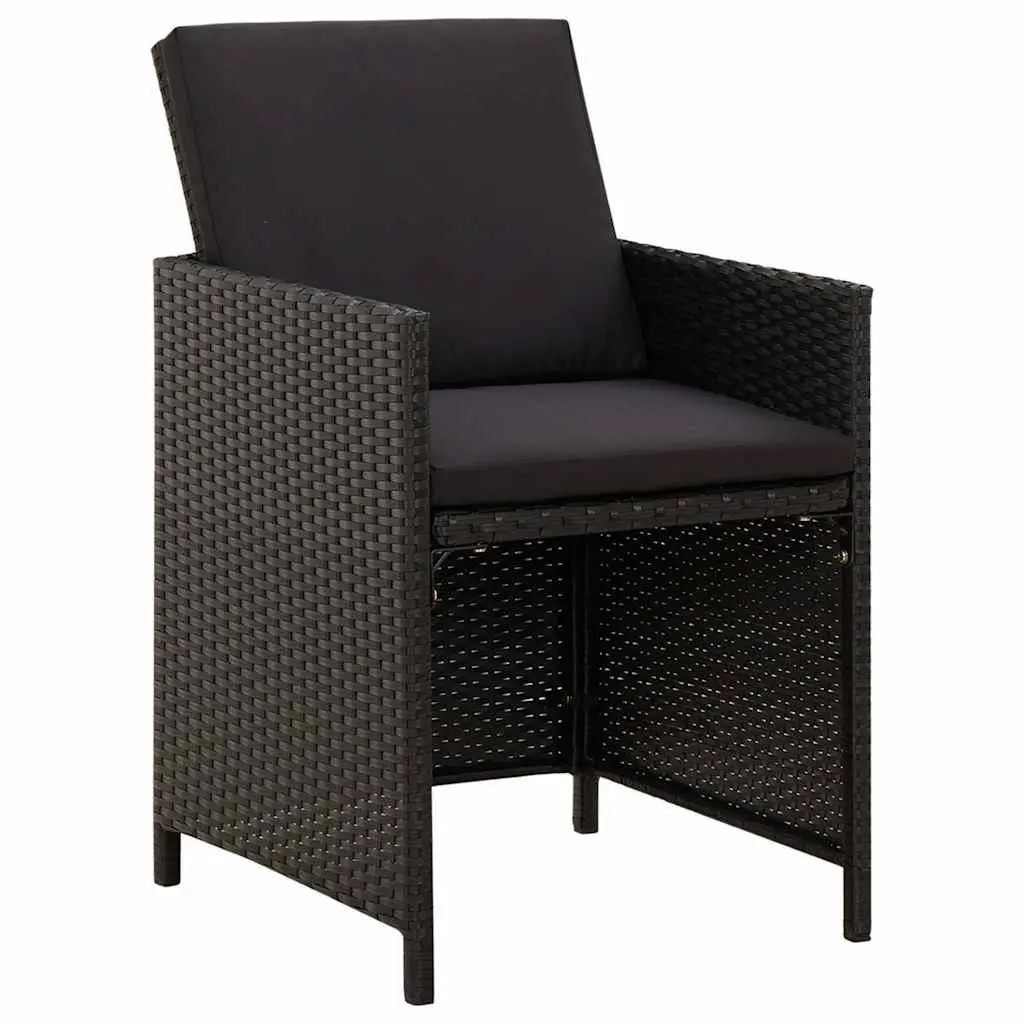 Garden Dining Set 9 Piece Outdoor Furniture PE Rattan Black