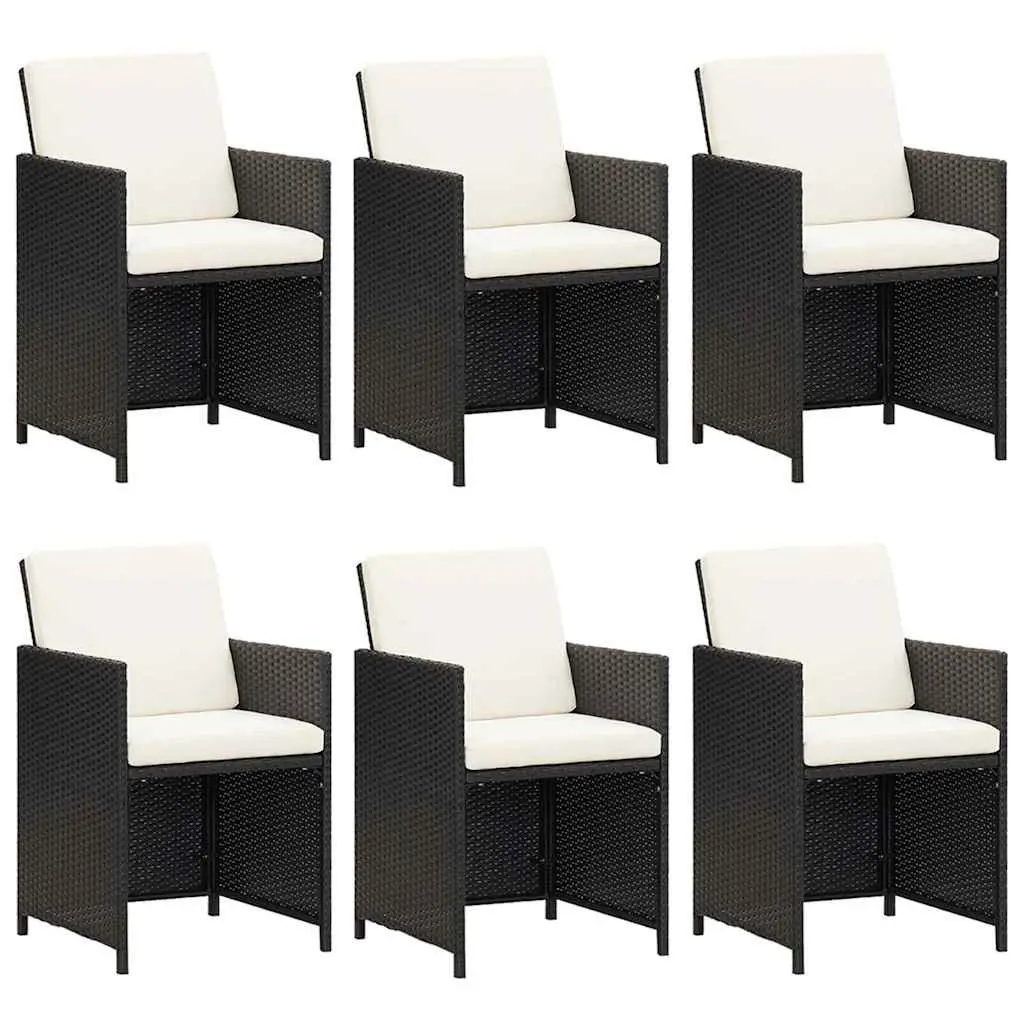 7 Piece Garden Dining Set Poly Rattan Outdoor Patio Furniture with Cushions