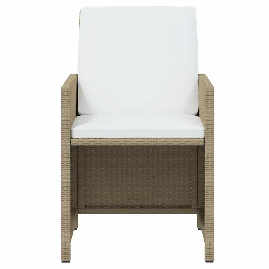 7 Piece Outdoor Garden Dining Set Weather-Resistant PE Rattan Beige Patio Furniture