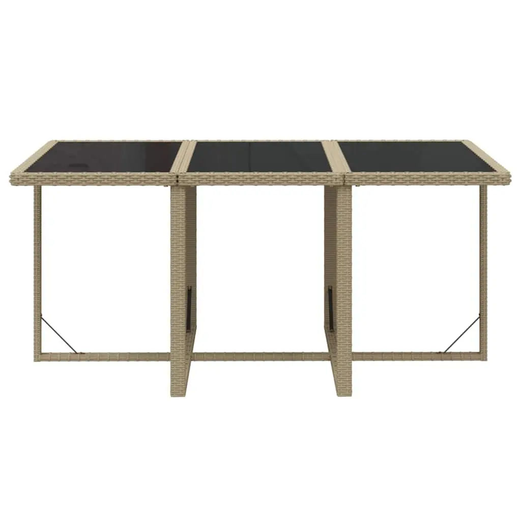 7 Piece Outdoor Garden Dining Set Weather-Resistant PE Rattan Beige Patio Furniture