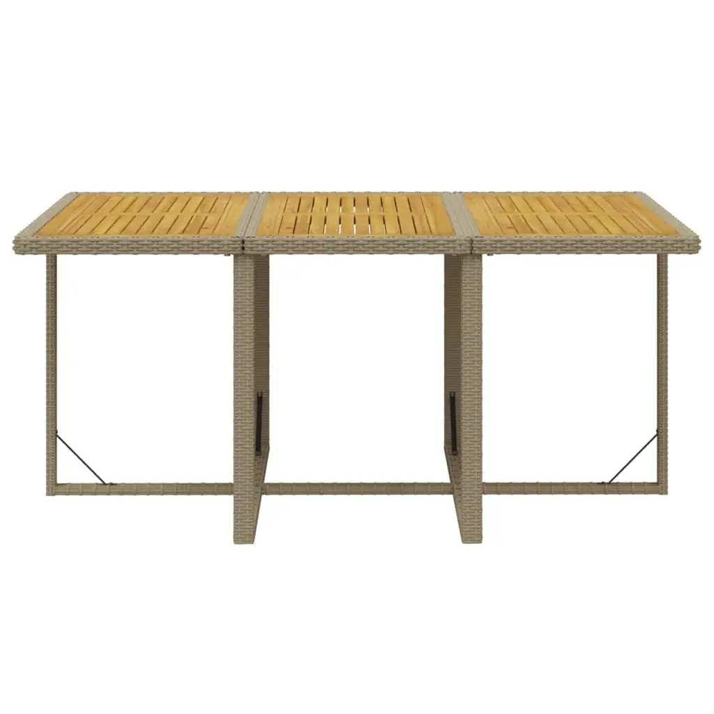 Outdoor Dining Set 11 Piece Weather-Resistant PE Rattan Beige Patio Furniture
