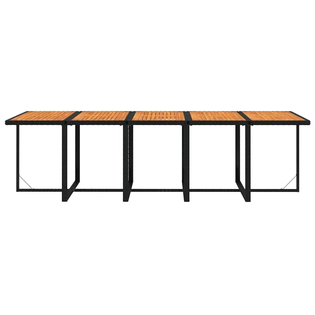 Outdoor Dining Set 11 Piece Weather-Resistant PE Rattan Black with Cushions