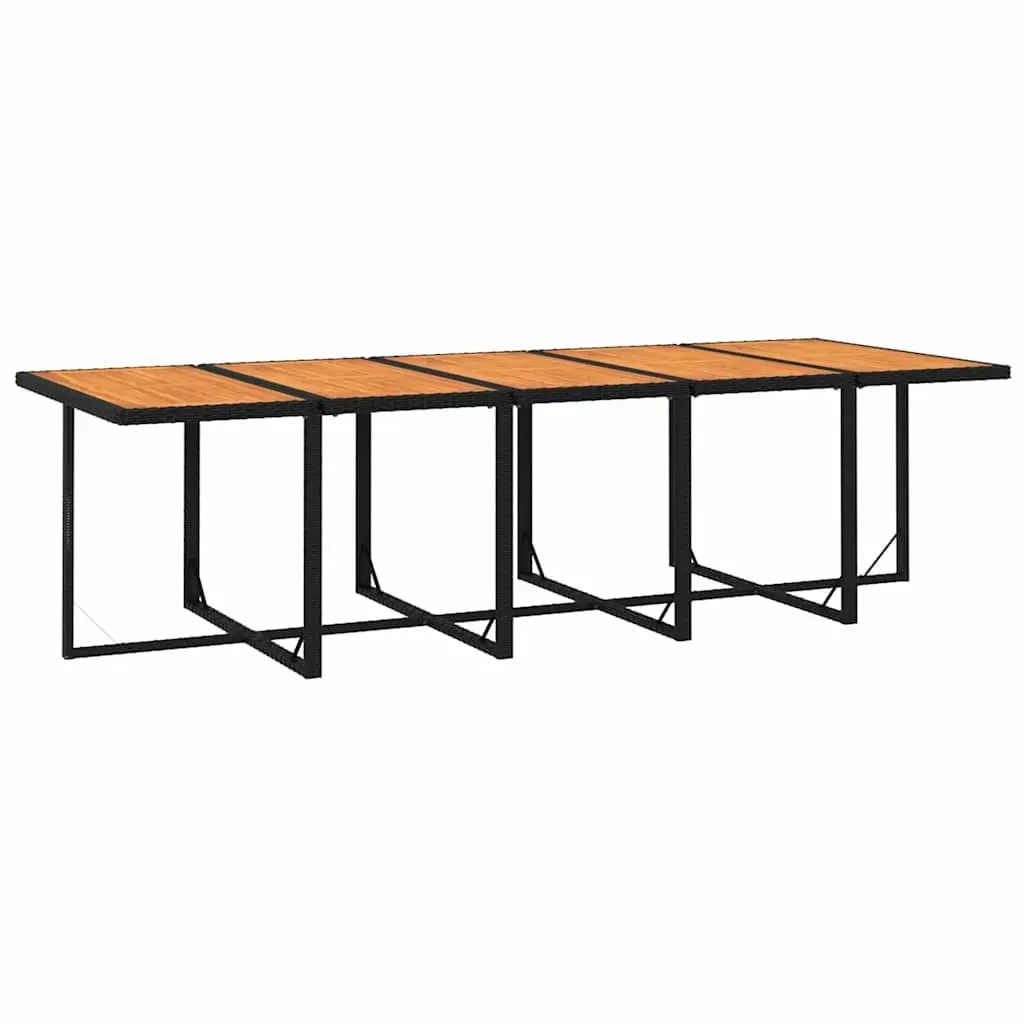 Outdoor Dining Set 11 Piece Weather-Resistant PE Rattan Black with Cushions