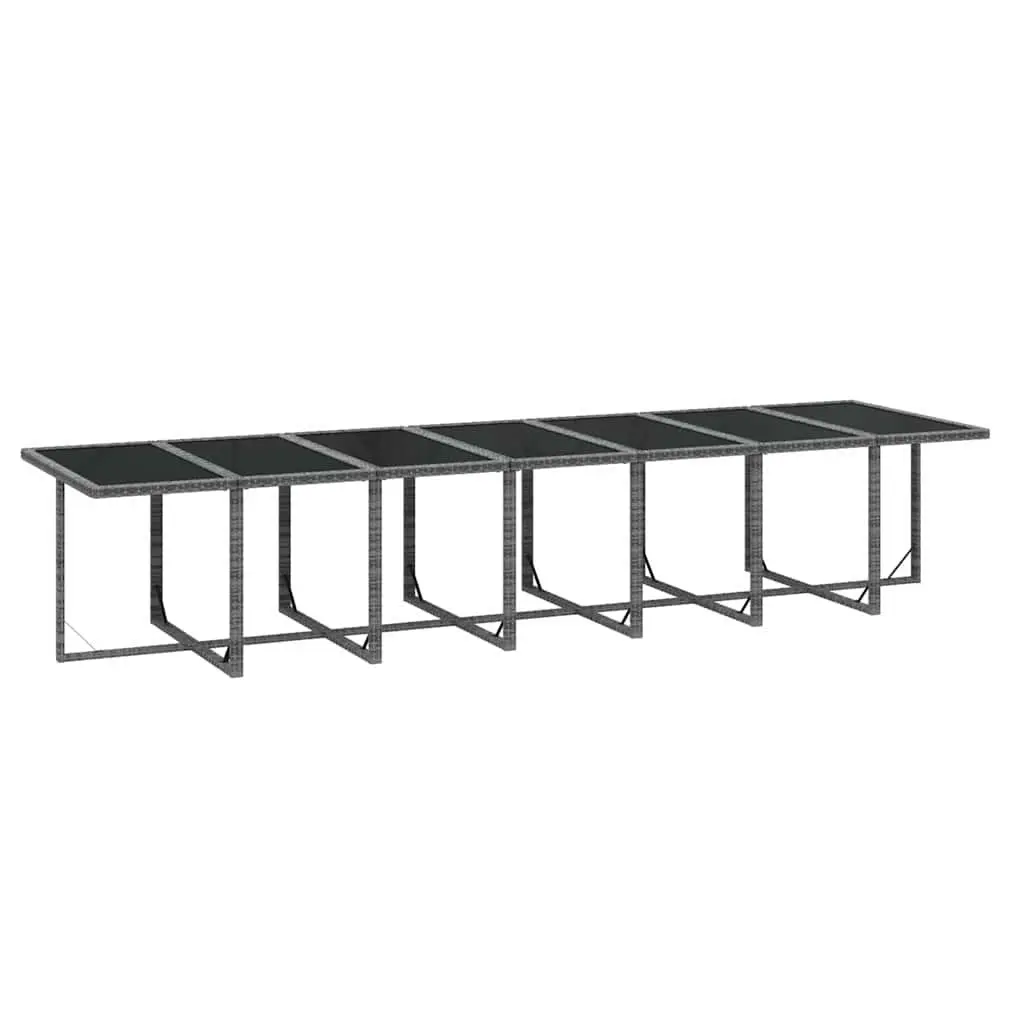 Garden Dining Set 19 Piece Weather-resistant PE Rattan Outdoor Furniture with Cushions Grey