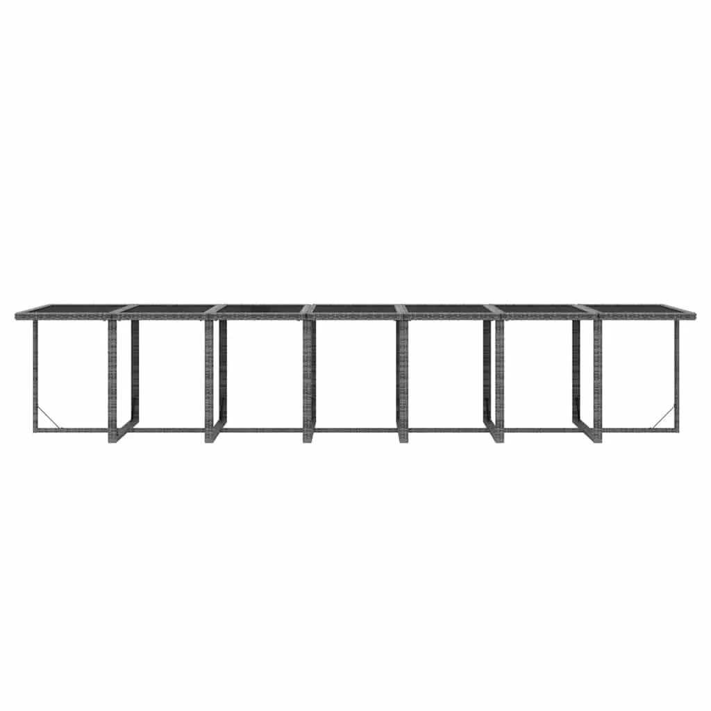 Garden Dining Set 19 Piece Weather-resistant PE Rattan Outdoor Furniture with Cushions Grey