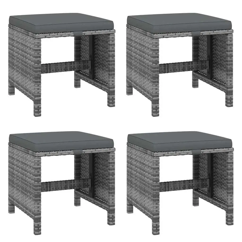 Garden Dining Set 19 Piece Weather-resistant PE Rattan Outdoor Furniture with Cushions Grey