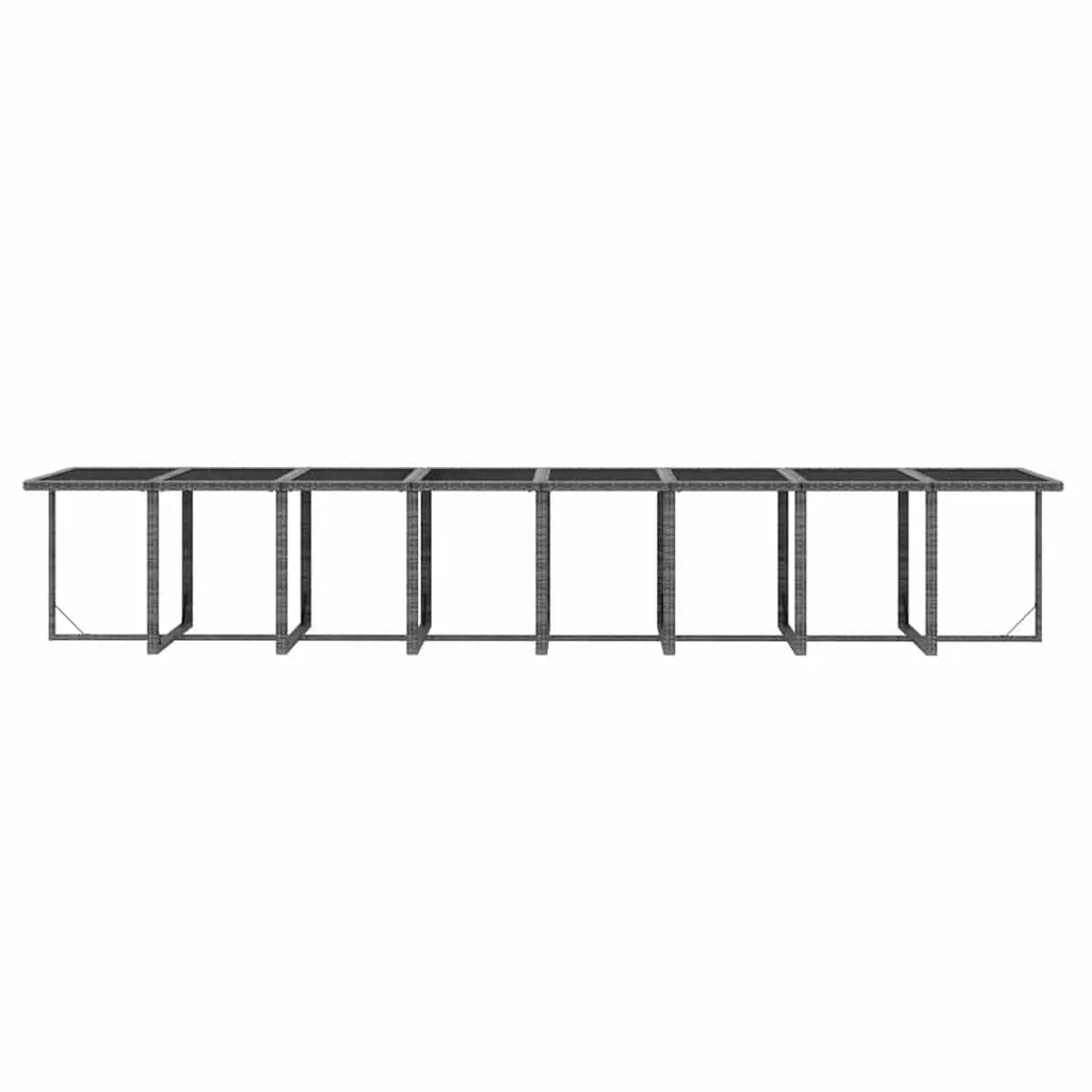 Garden Dining Set 21 Piece Outdoor Furniture Grey Poly Rattan with Cushions