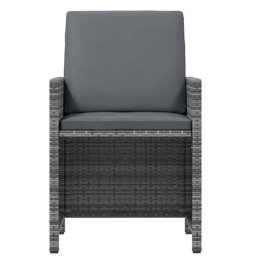 Garden Dining Set 21 Piece Outdoor Furniture Grey Poly Rattan with Cushions