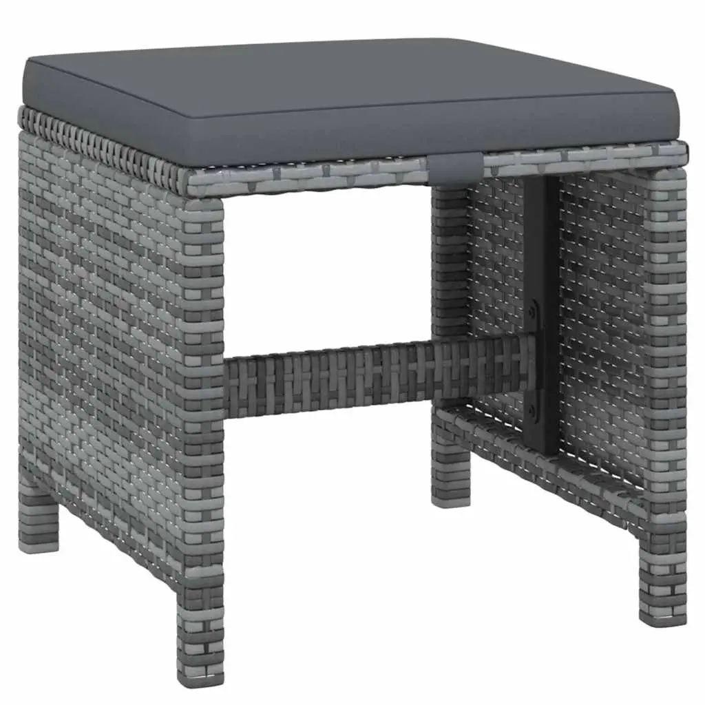 Garden Dining Set 21 Piece Outdoor Furniture Grey Poly Rattan with Cushions