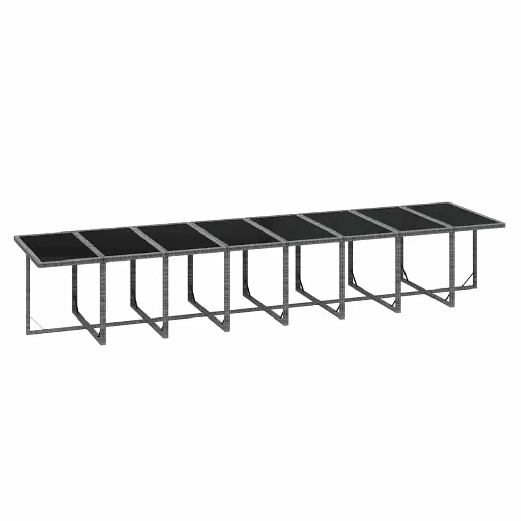 Garden Dining Set 21 Piece Outdoor Furniture Grey Poly Rattan with Cushions