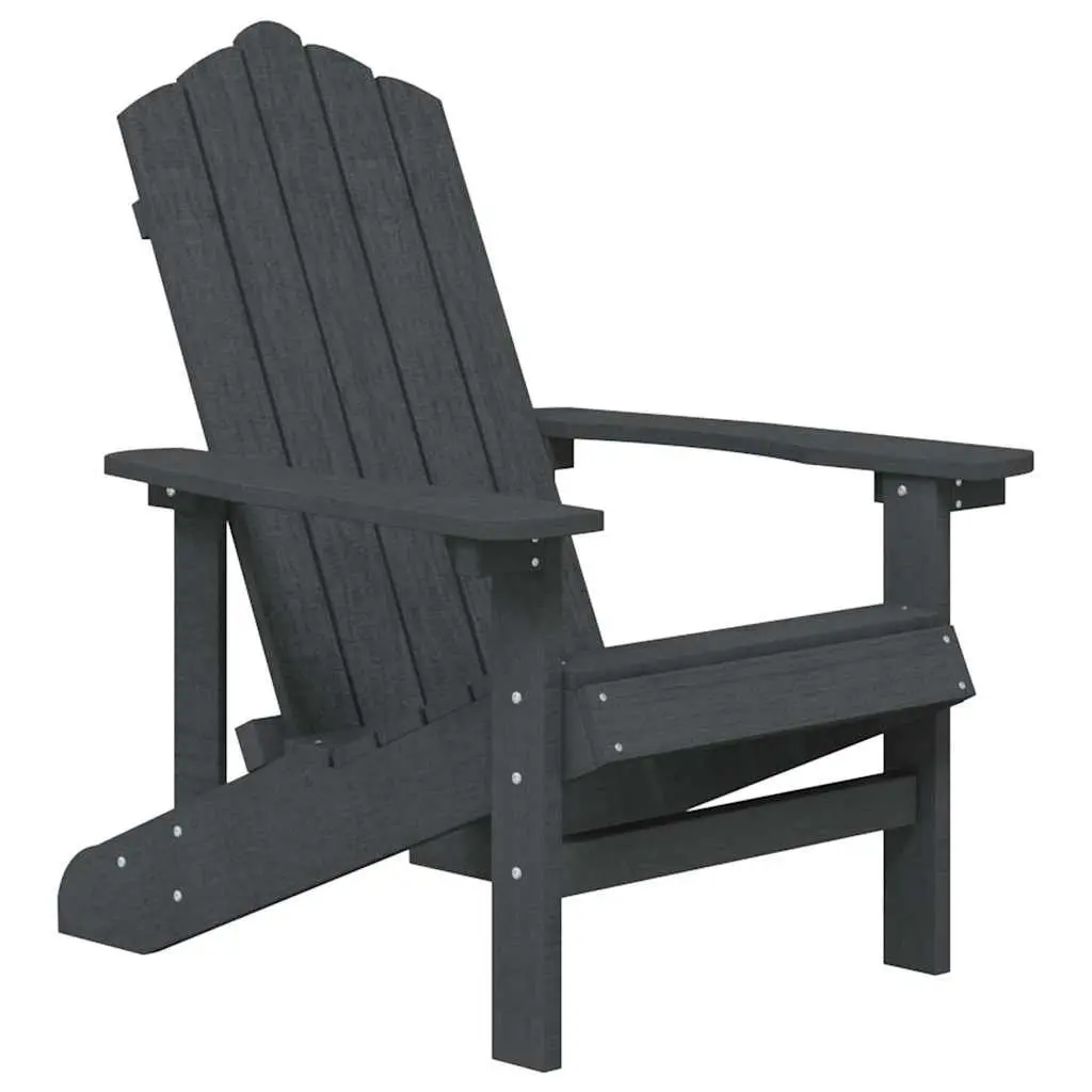 Adirondack Chair with Integrated Table Weather-resistant HDPE Anthracite