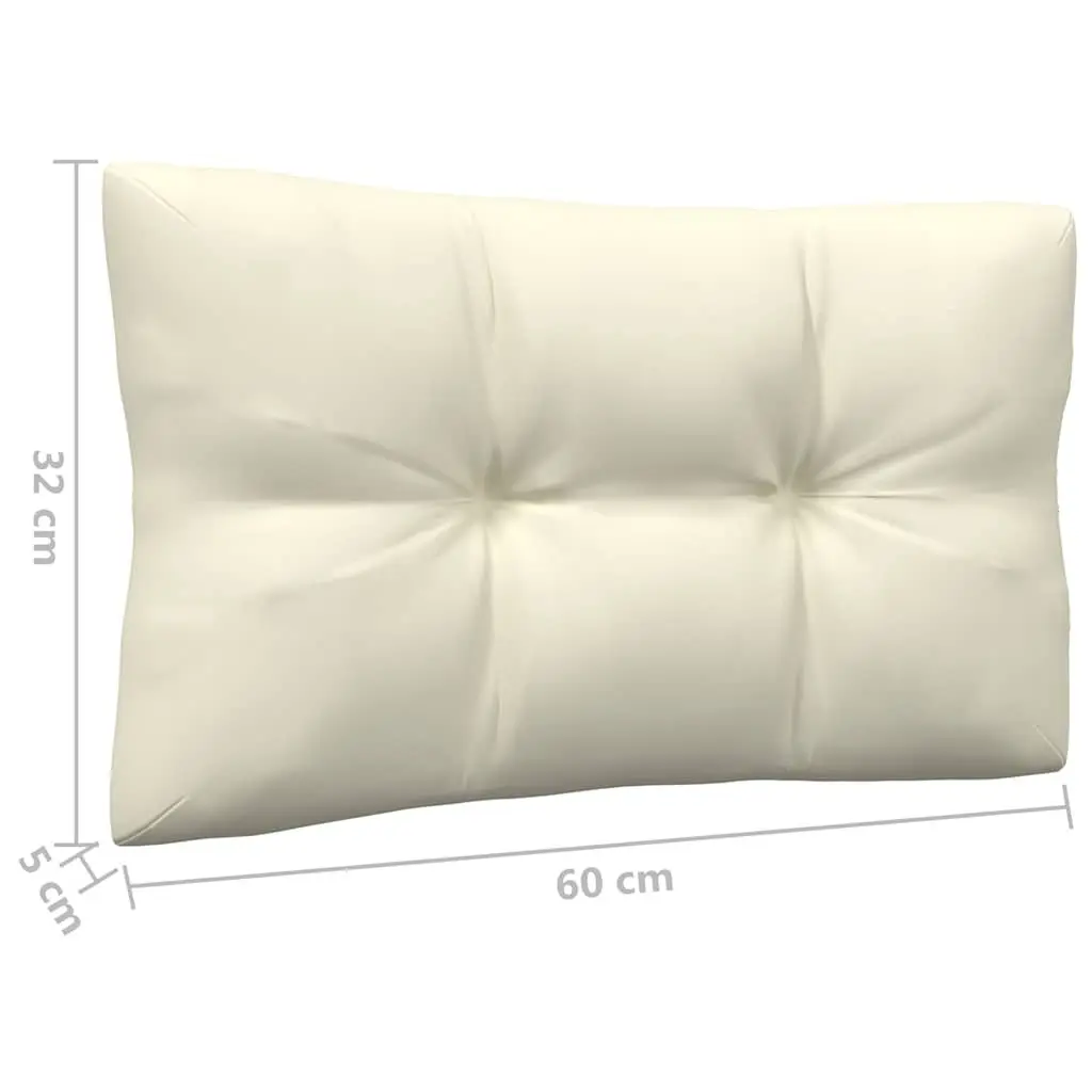5 Piece Garden Lounge Set Solid Pinewood Cream Cushions Outdoor Furniture