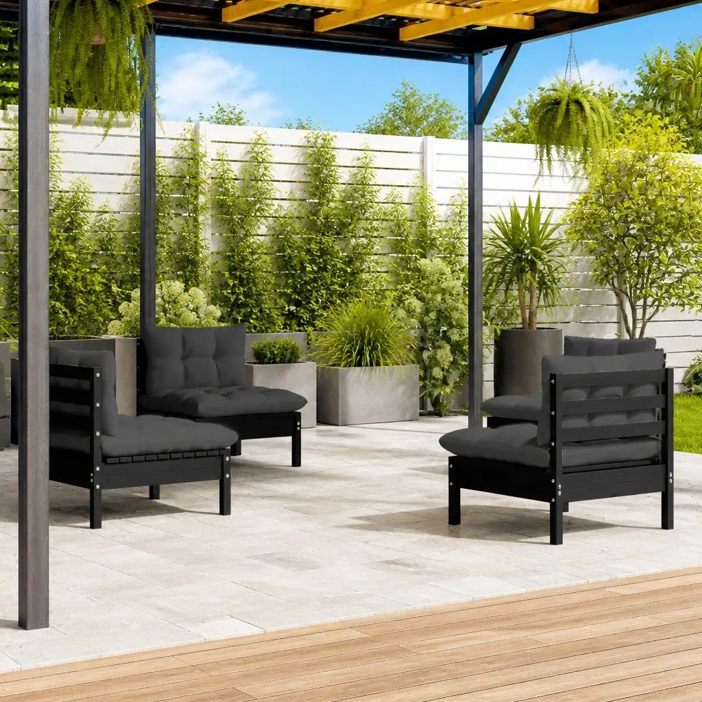 Garden Lounge Set 4 Piece Outdoor Furniture Patio Pinewood with Cushions