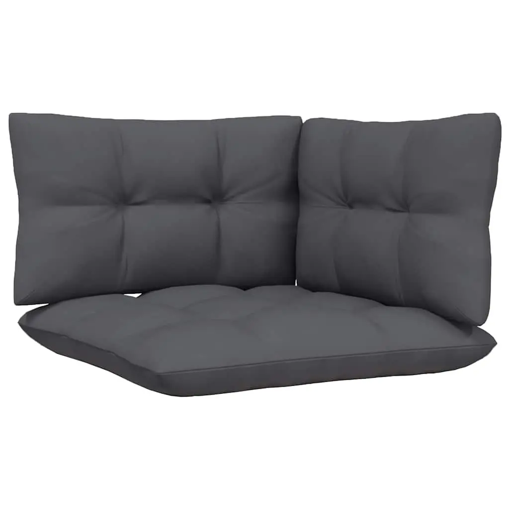 Garden Lounge Set 9 Piece Pinewood Patio Furniture with Cushions Black Outdoor Seating