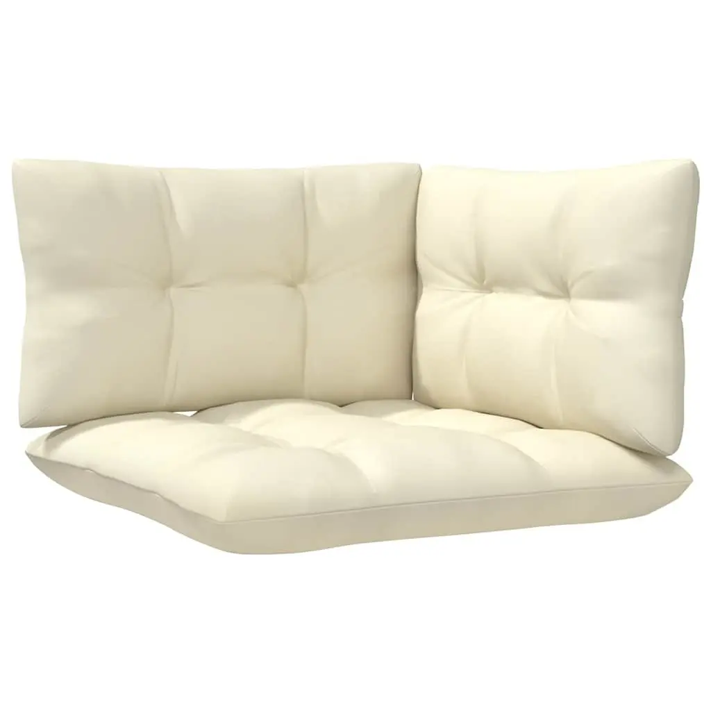 Garden Lounge Set 13 Piece Outdoor Patio Furniture Pinewood Cream Cushions