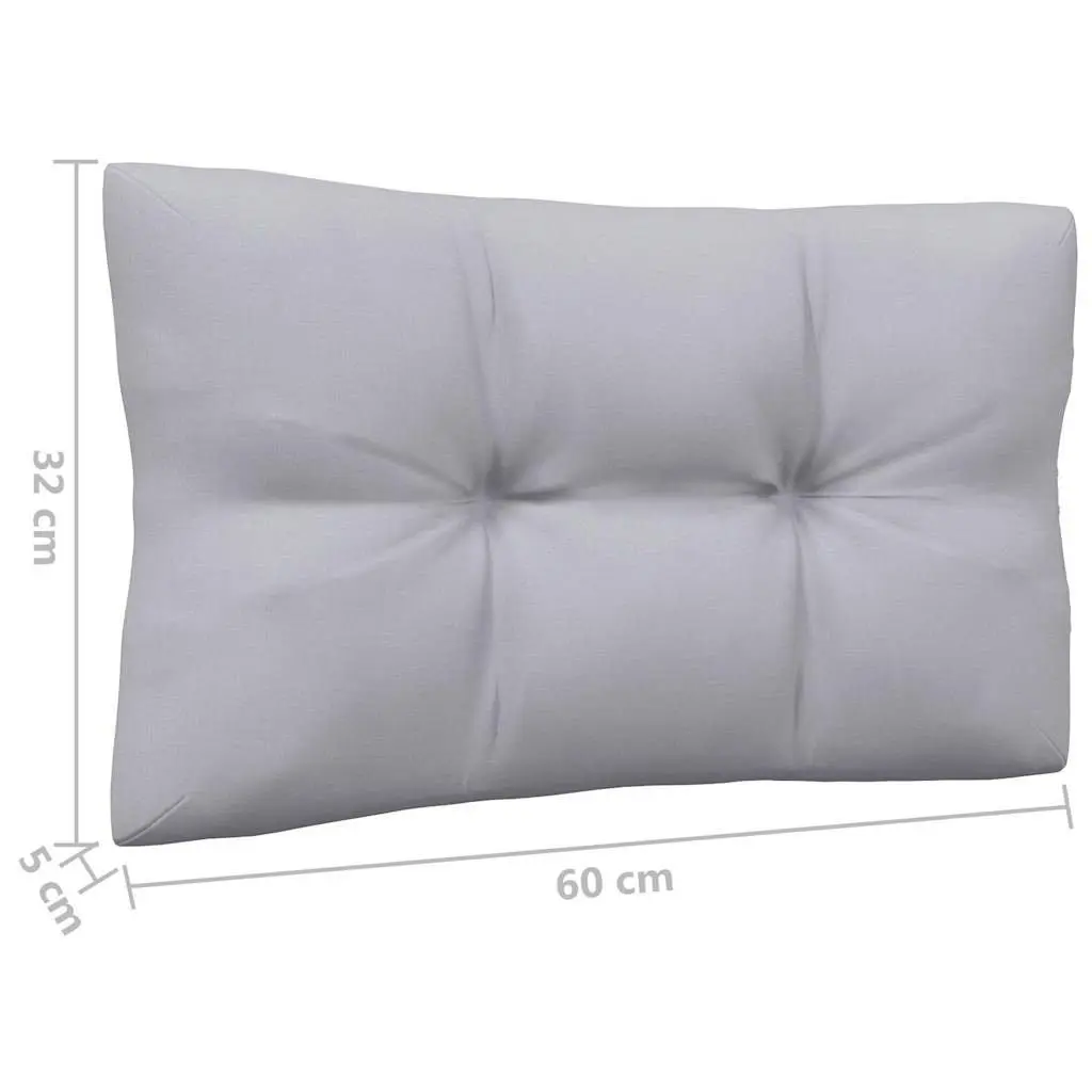 Outdoor Garden Sofa 3-Seater with Grey Cushions Solid Pinewood Patio Furniture