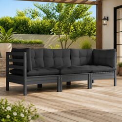 3-Seater Garden Sofa Outdoor Patio Furniture Lounge Seat with Cushions Modular