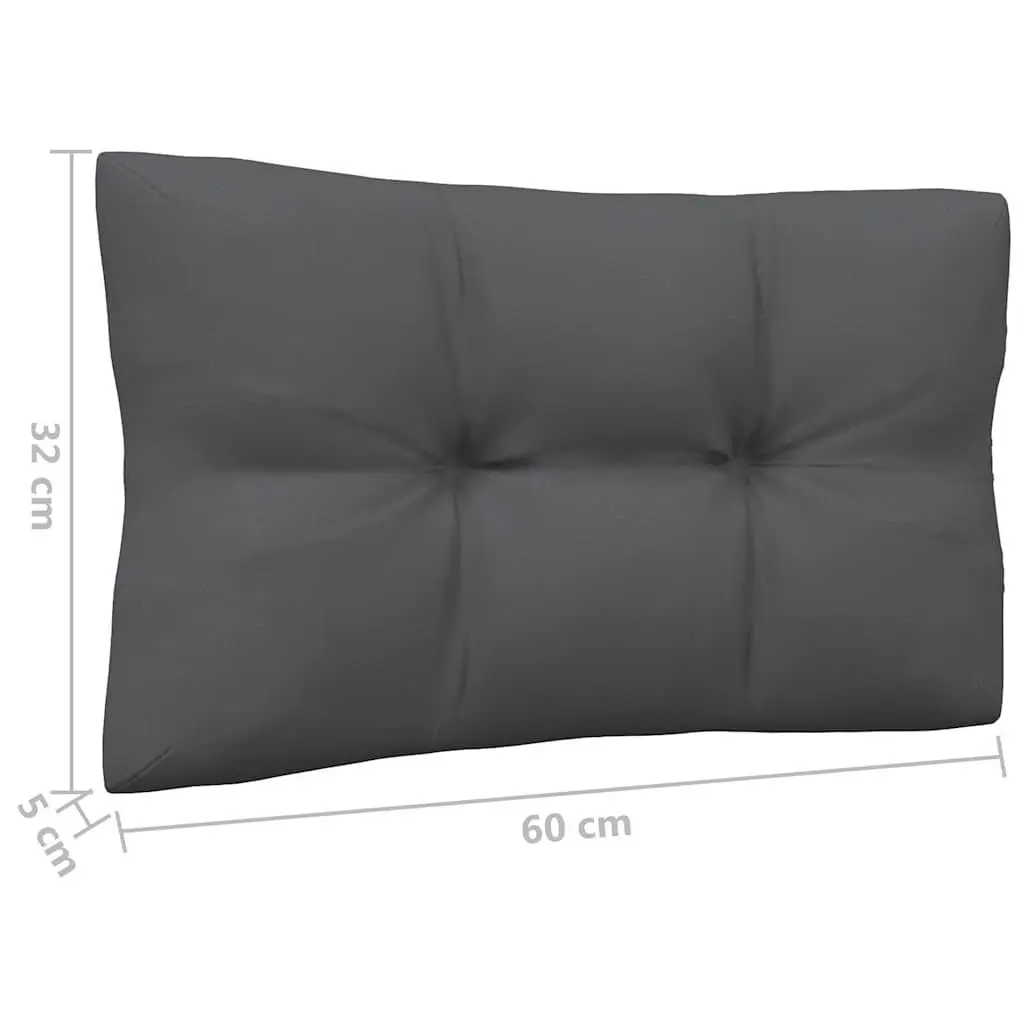 5 Piece Garden Lounge Set Pinewood Patio Furniture with Anthracite Cushions