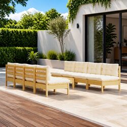 Garden Lounge Set 9 Piece Outdoor Patio Furniture with Cushions Modular