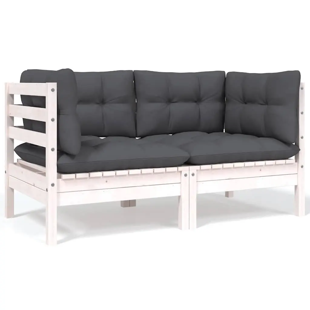 Garden Lounge Set 5 Piece Outdoor Furniture Patio Seating White Cushions