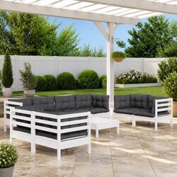 Garden Lounge Set 9 Piece Outdoor Patio Furniture with Cushions Modular