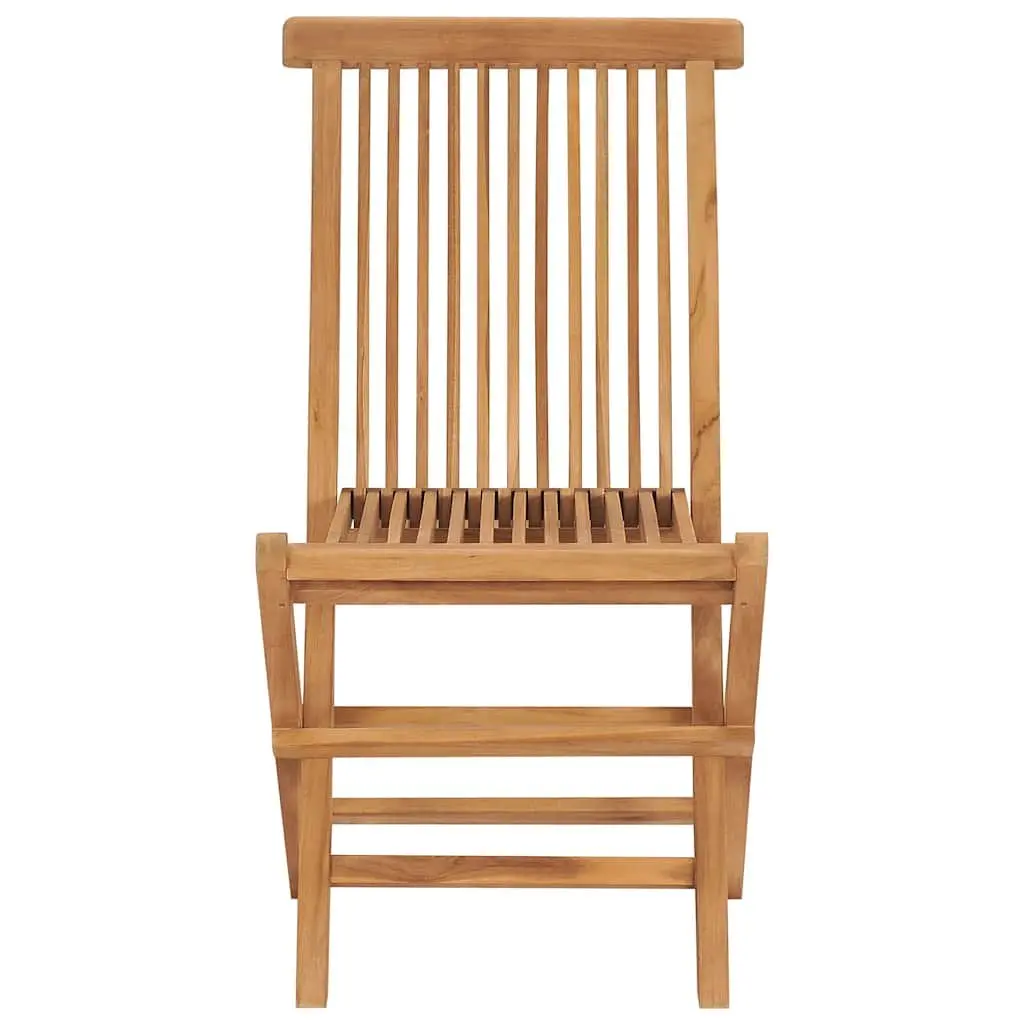 Folding Garden Chairs 8 Pieces Solid Teak Wood Outdoor Seating Set Brown