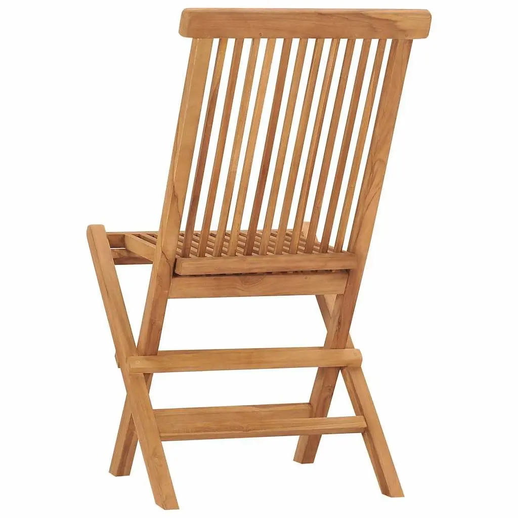 Folding Garden Chairs 8 Pieces Solid Teak Wood Outdoor Seating Set Brown