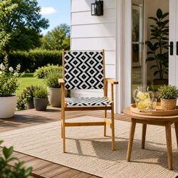 Outdoor Garden Chairs Set of 8 Brown Acacia Wood Patio Dining Seating