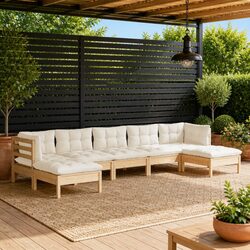 Garden Lounge Set 7 Piece Outdoor Patio Furniture with Cushions Modular
