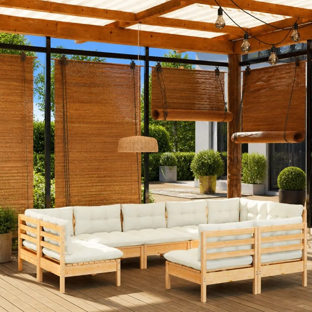 Garden Lounge Set 9 Piece Outdoor Patio Furniture Modular Lounge with Cushions