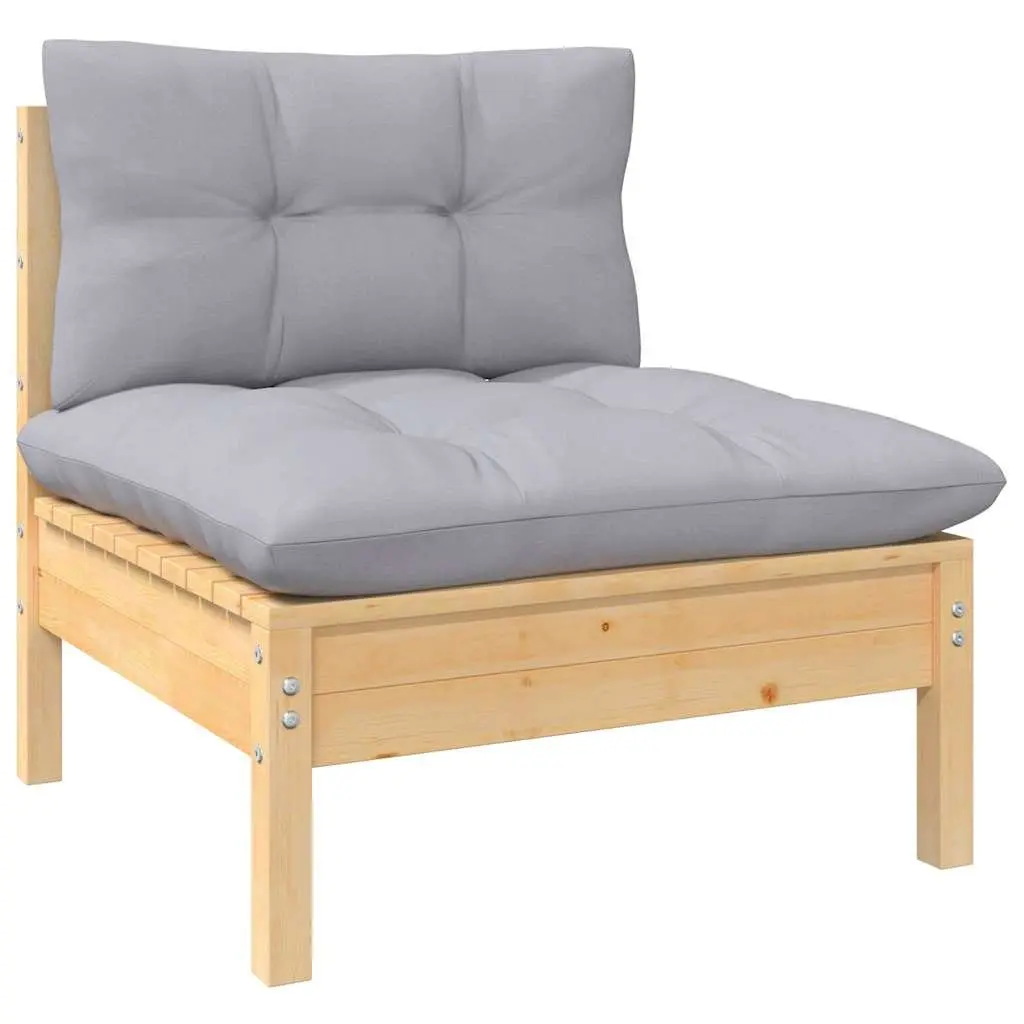 Garden Lounge Set 14 Piece Outdoor Furniture Patio Sofa with Grey Cushions