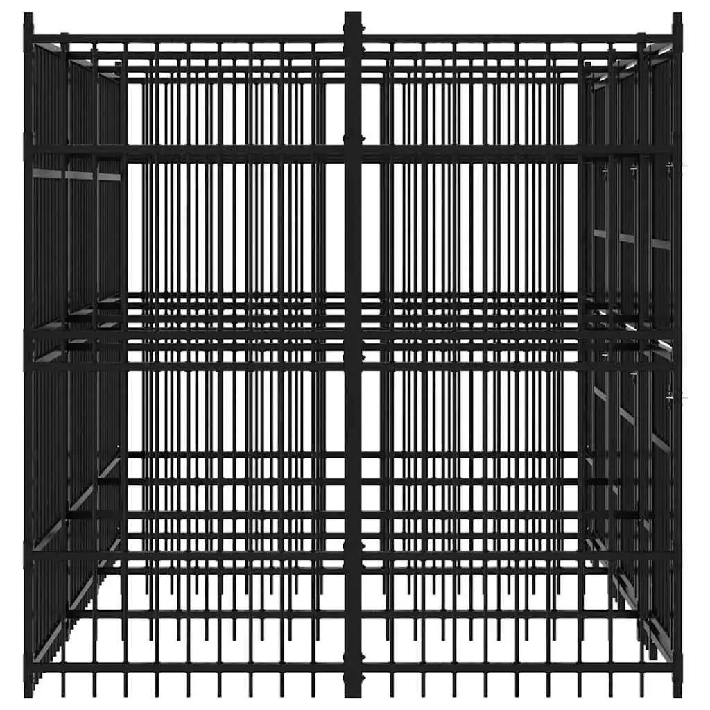 Dog Kennel Outdoor Run Steel Exercise Pen Heavy Duty Black