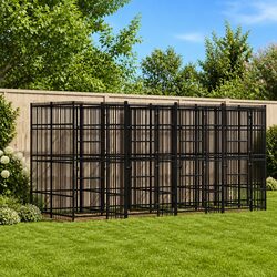 Dog Kennel Outdoor Steel Cage 12.9 m² Exercise Pen Run Lockable Door