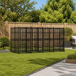 Dog Kennel Outdoor Steel Exercise Pen Run Enclosure Durable Play Space Black