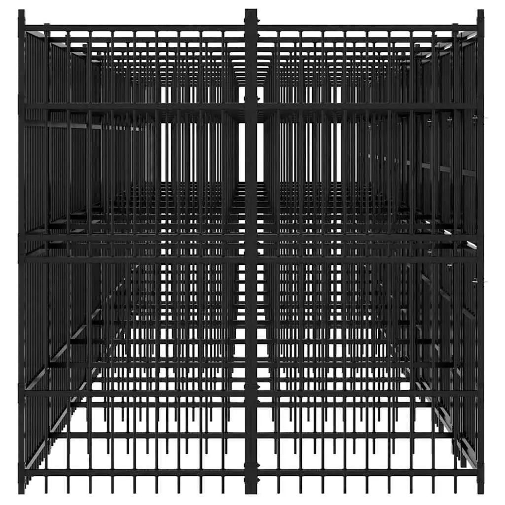 Dog Kennel Outdoor Steel Exercise Run Pen Large Play Area Black
